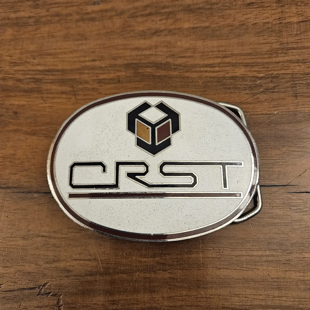 Vintage CRST Transportation Company‎ Belt Buckle Hoovers Metal Enamel